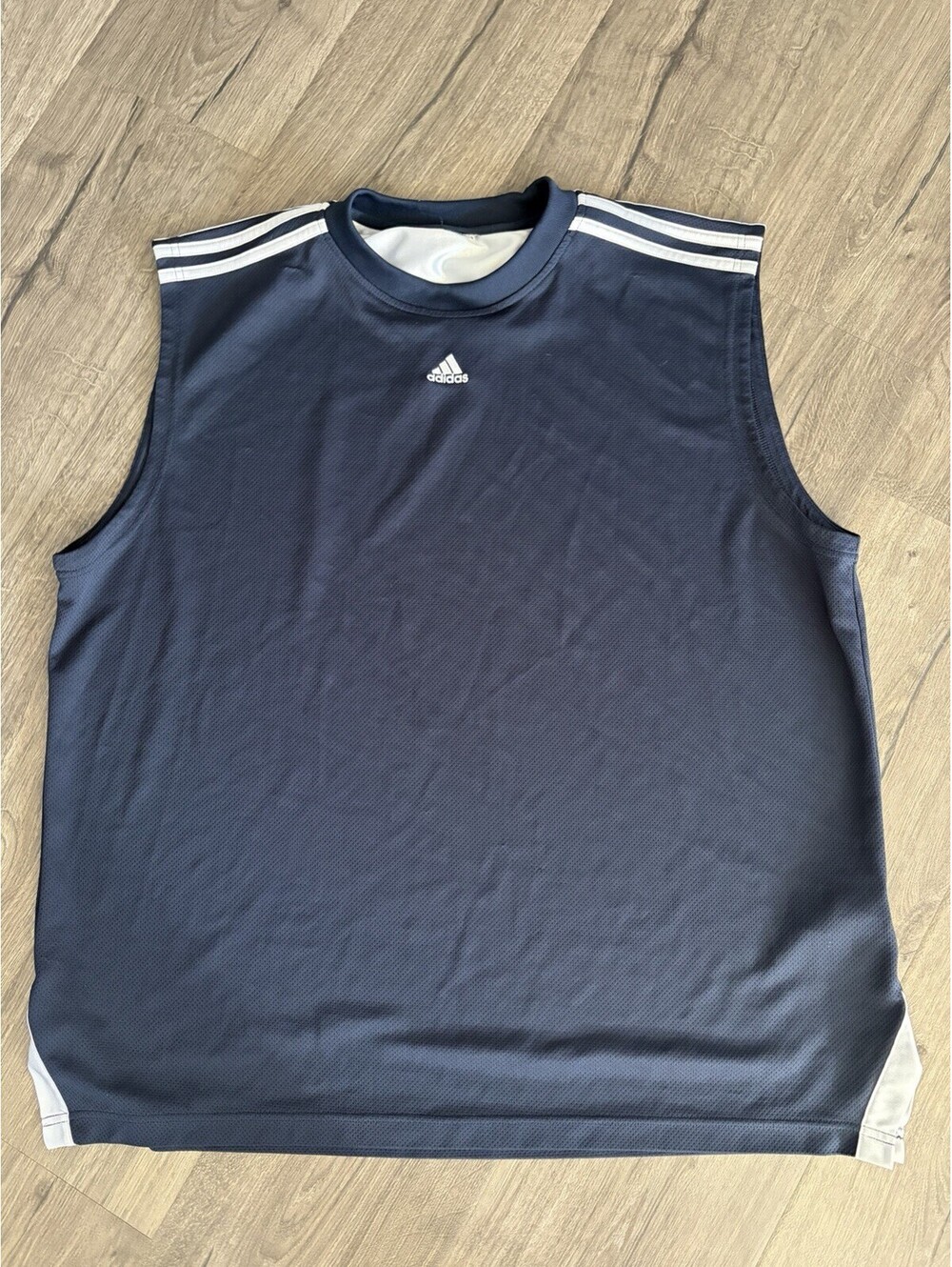 Adidas Climalite Men's Sleeveless Training Jersey Navy Blue 2XL XXL Vintage 2009